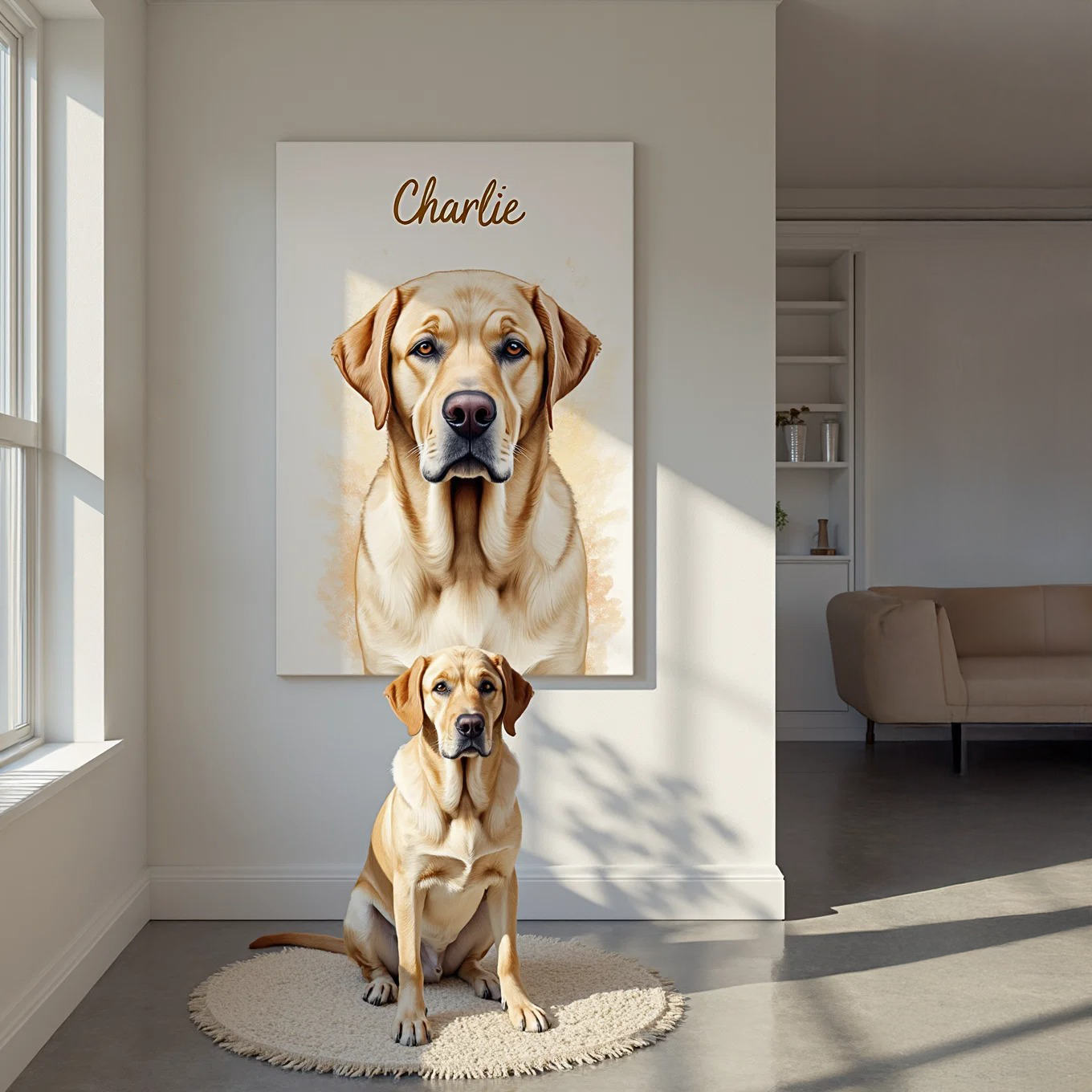 Custom portrait true form style labrador